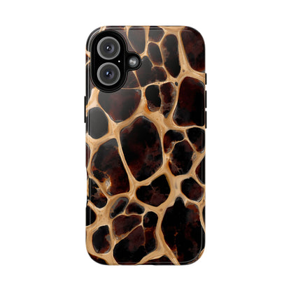 Phone Case — Brown Leather Dot Texture Rugged Protective Cover