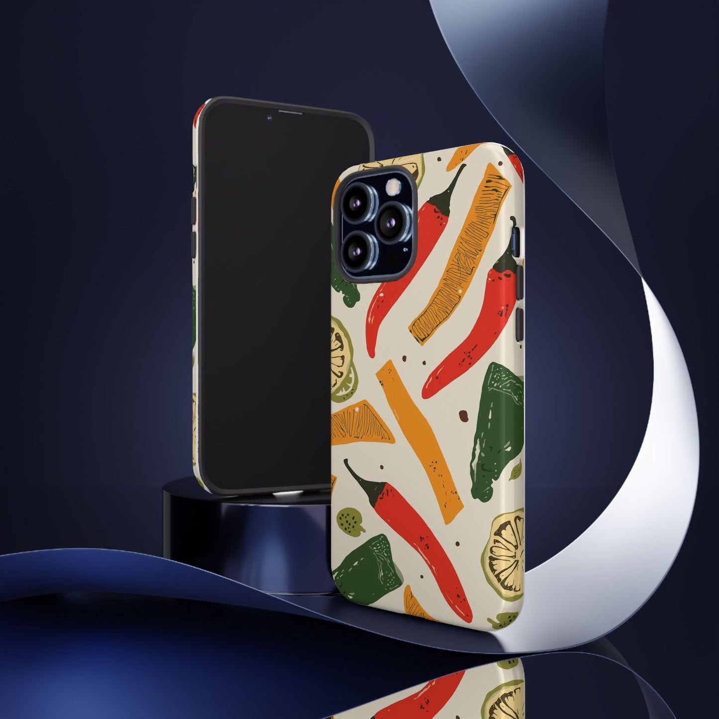 Spicy Peppers Phone Case – Colorful Chili, Lime & Citrus Pattern