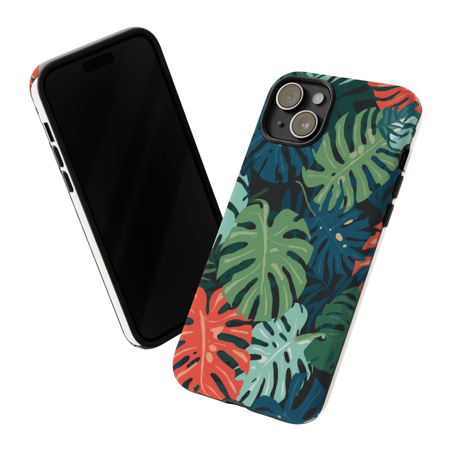 Tropical Monstera Phone Case — Colorful Leaf Protective Tough Case