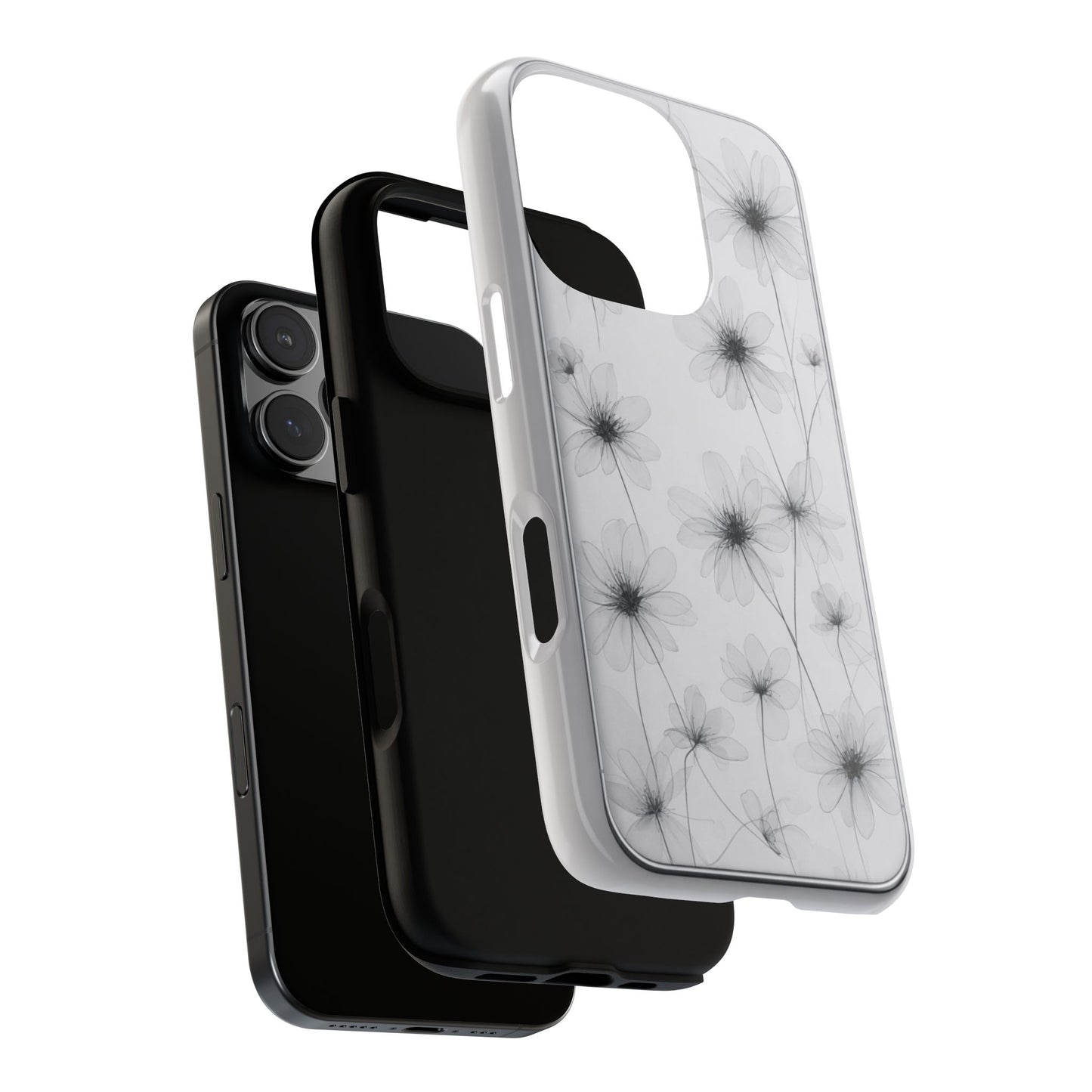 Tough Case — Black & White Floral Tough Phone Case