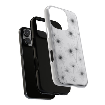 Tough Case — Black & White Floral Tough Phone Case