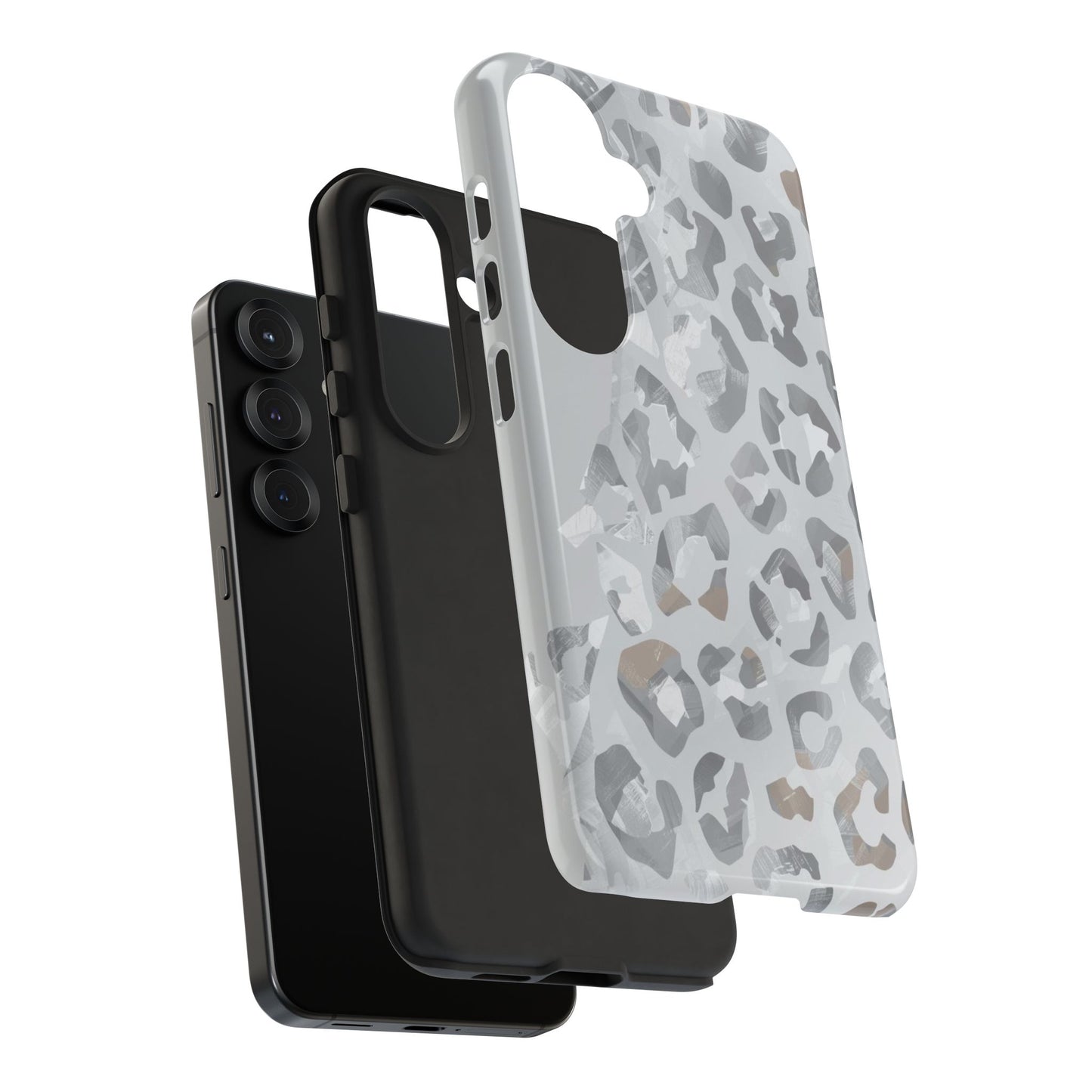 Silver Leopard Tough Phone Case