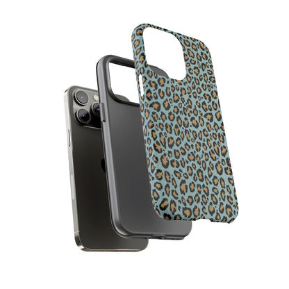 Leopard Print Tough Phone Case - Blue Cheetah Protective Cover