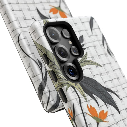 Floral Woven Tough Phone Case — Protective Botanical iPhone Cover