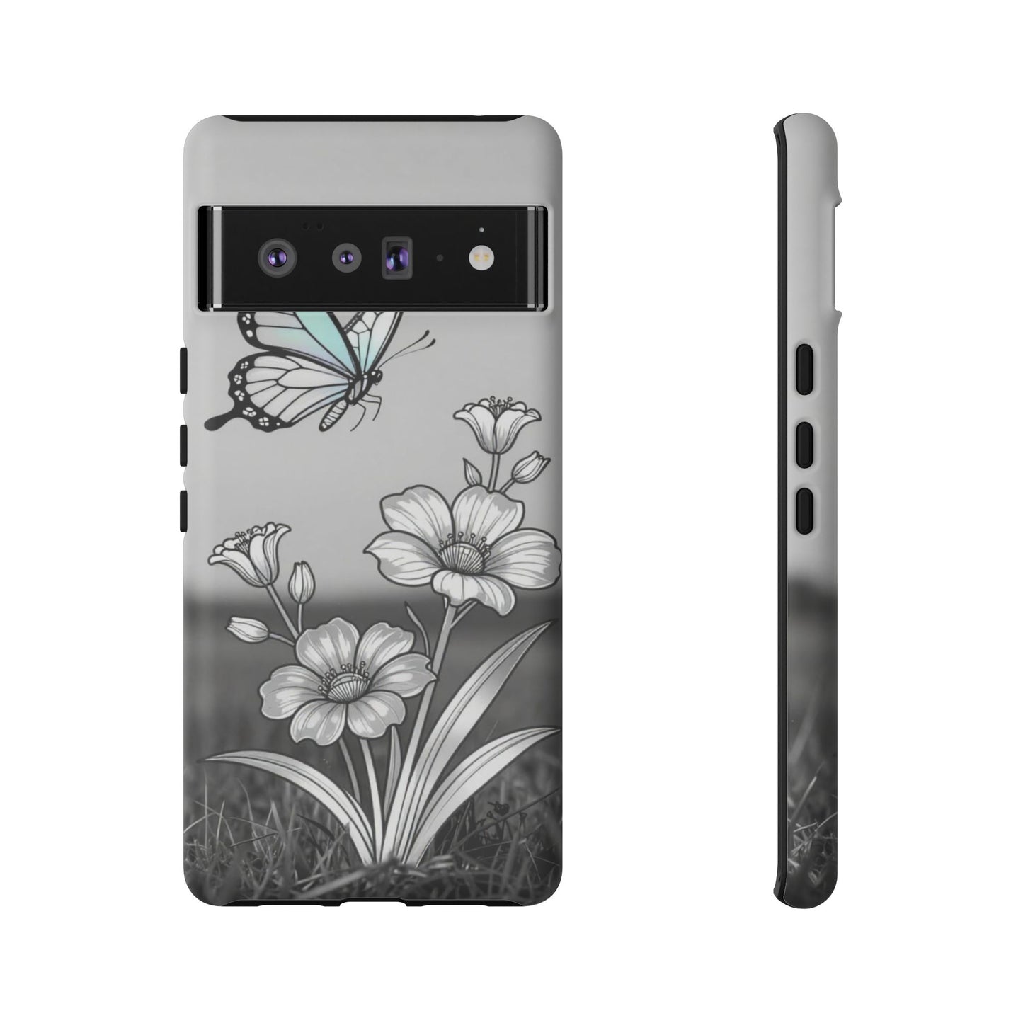 Butterfly & Wildflower Tough Phone Case — Durable Floral Phone Cover