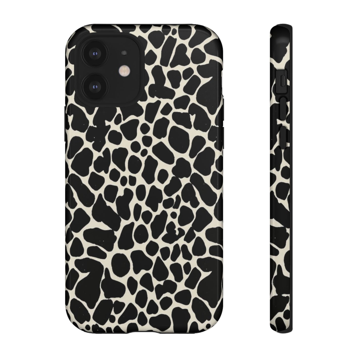 Black and White Cowhide Phone Case — Protective Tough Case