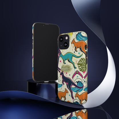Tough Cases — Colorful Surfing Kangaroo Phone Case