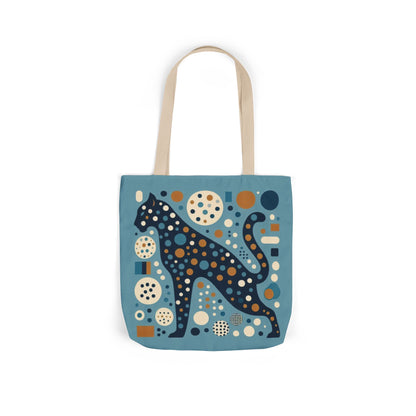 Leopard Canvas Tote — Retro Dot Pattern Eco Bag