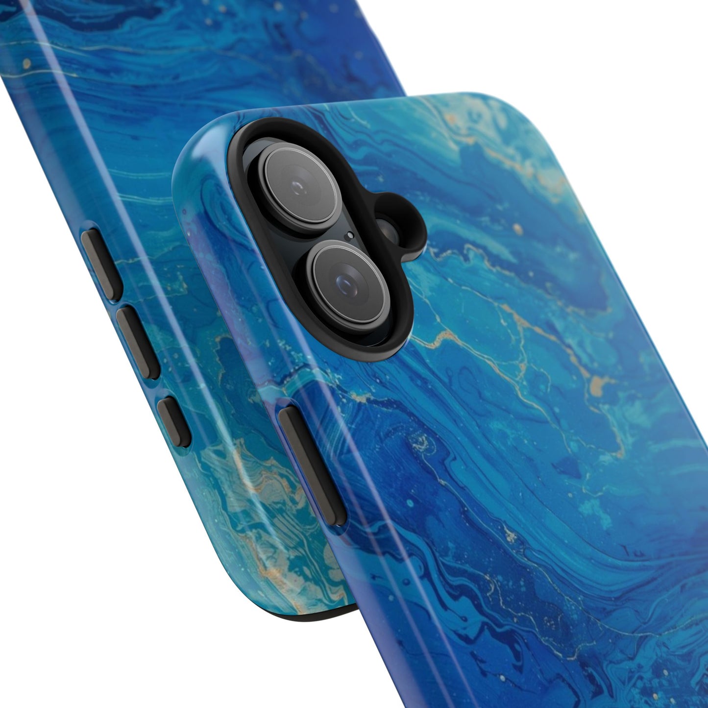 Blue Ocean Pebble Tough Phone Case — Protective Artistic Marble Design