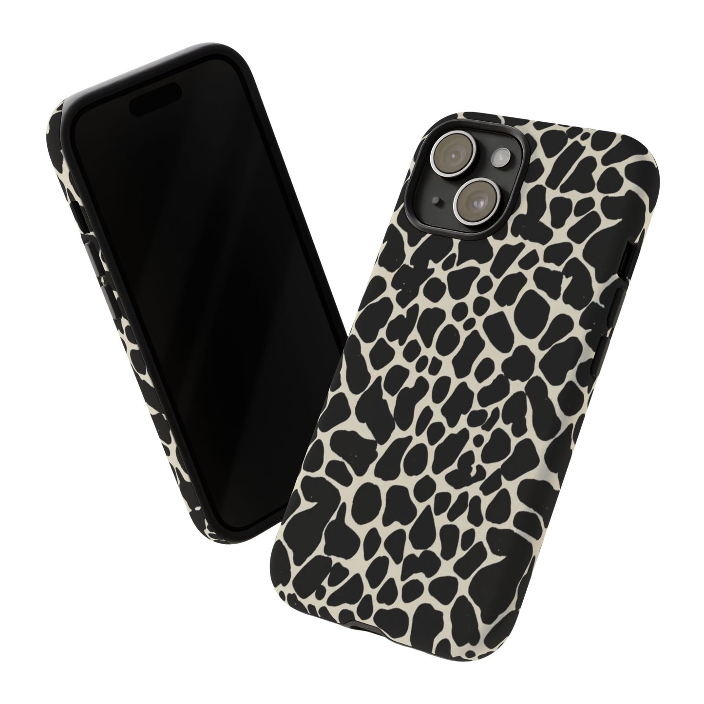 Black and White Cowhide Phone Case — Protective Tough Case