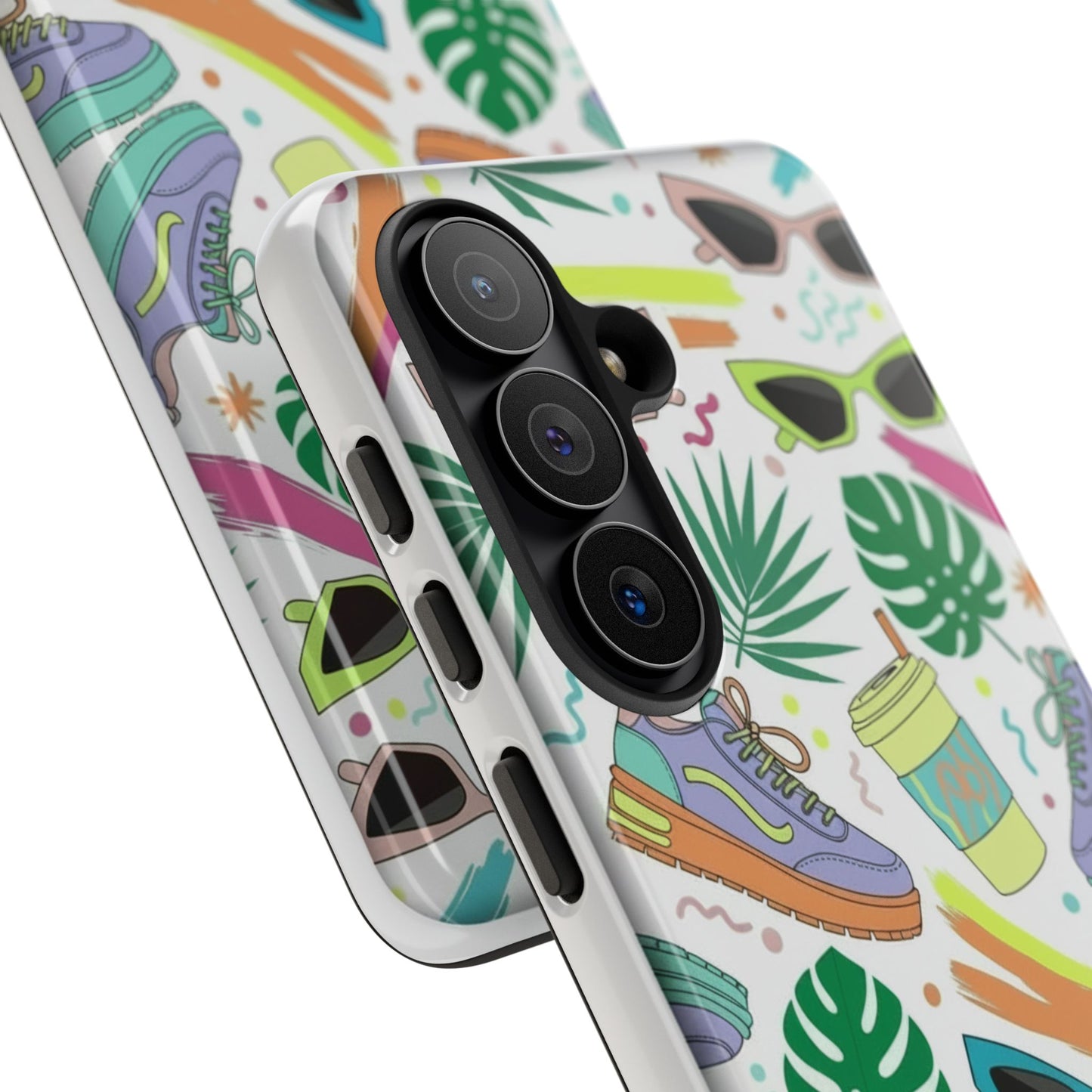 Tough Cases — Colorful Retro Sneakers & Sunglasses Phone Case