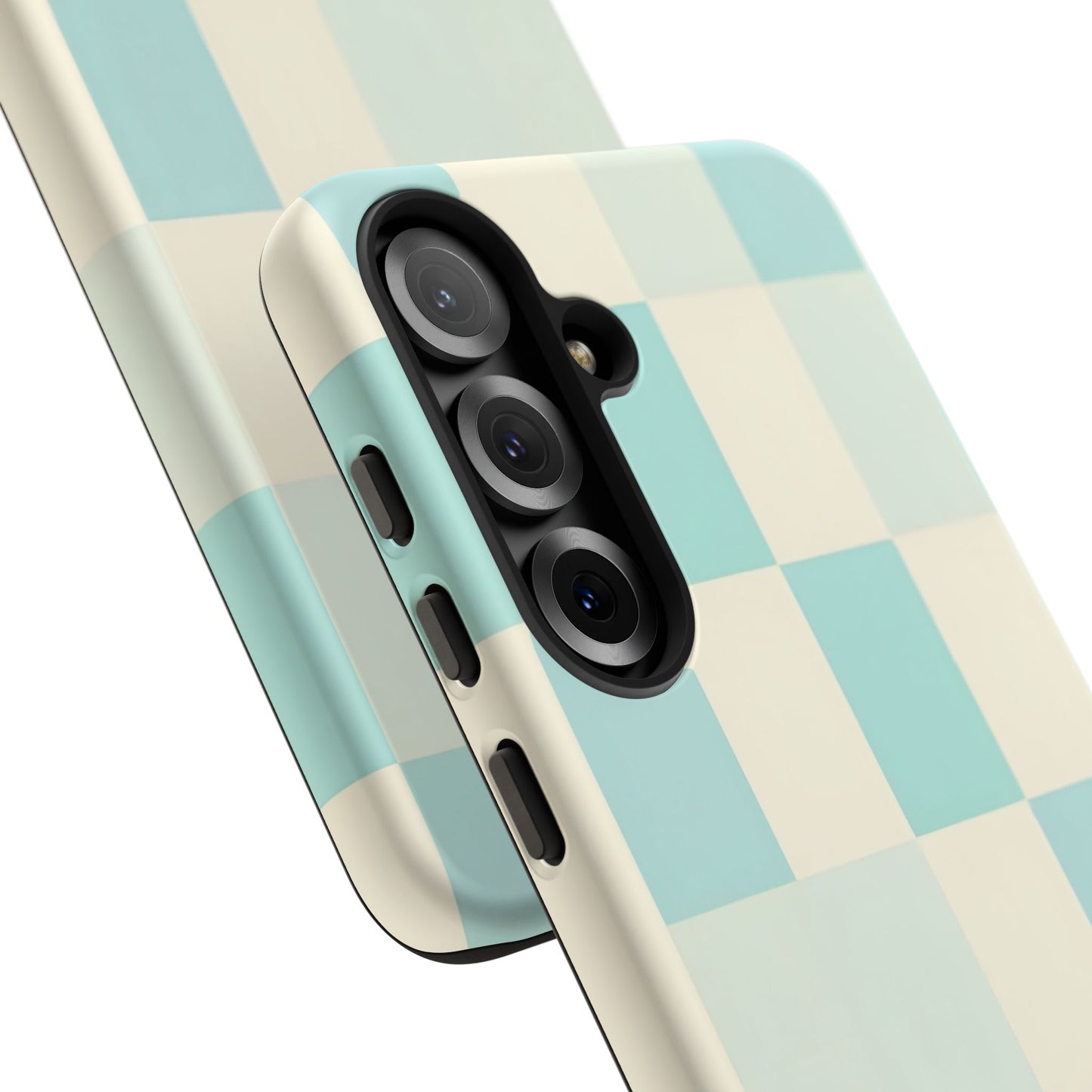 Pastel Checkerboard Tough Case – Mint & Cream Protective Phone Cover
