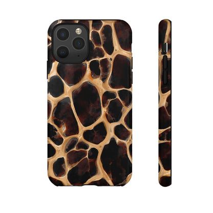Phone Case — Brown Leather Dot Texture Rugged Protective Cover