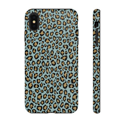 Leopard Print Tough Phone Case - Blue Cheetah Protective Cover