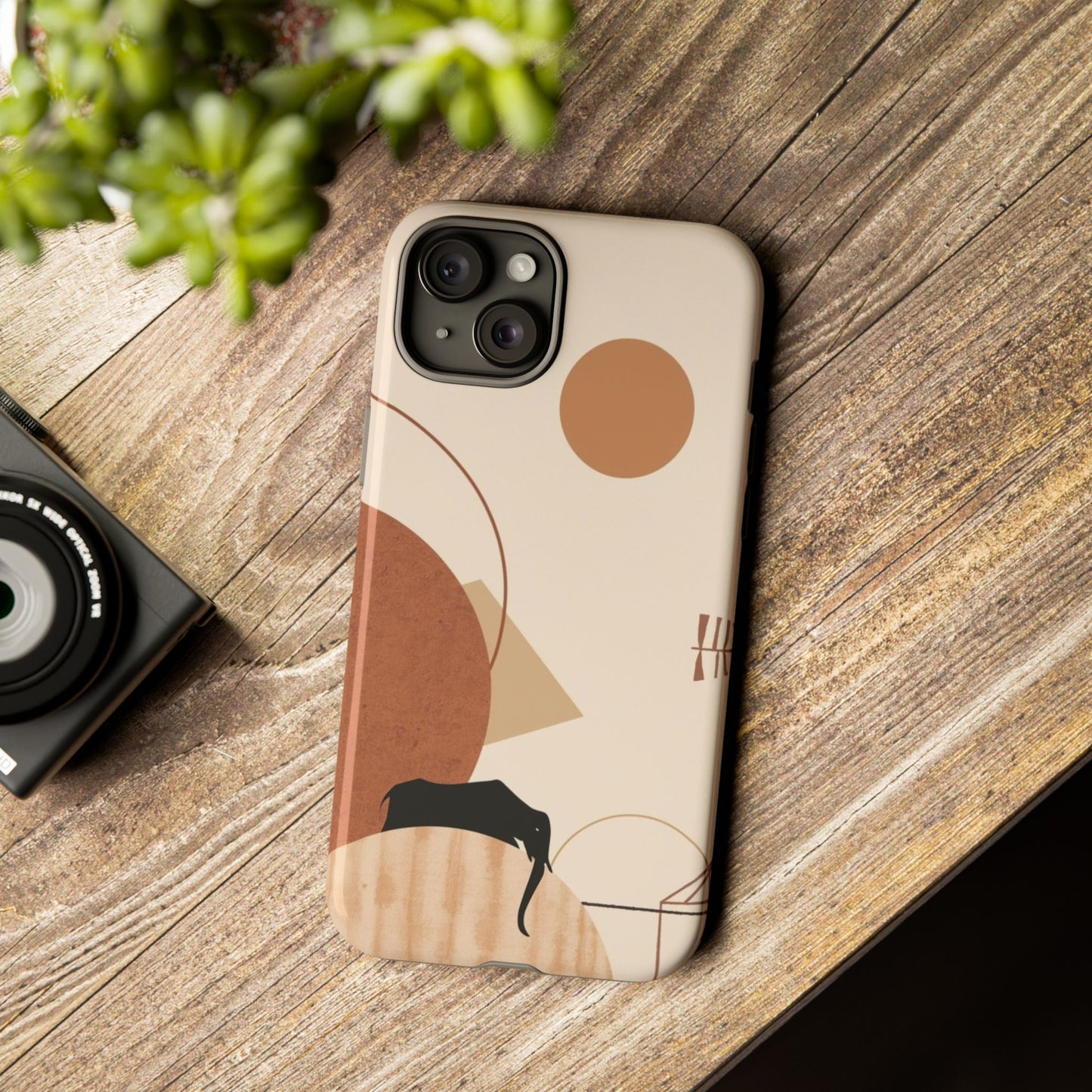 Abstract Earth Tones Phone Case — Minimal Geometric Design