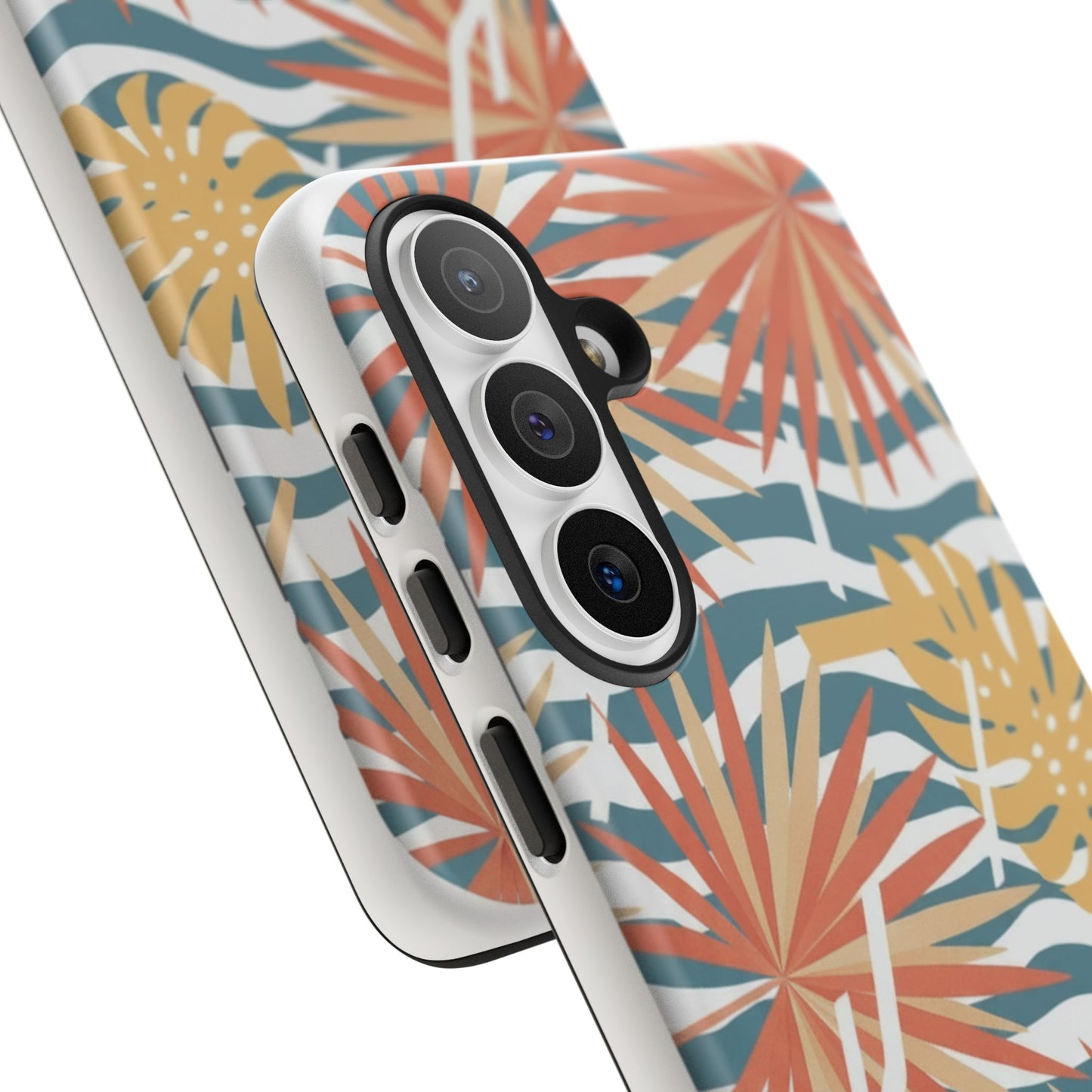 Tropical Palm Tough Phone Case – Retro Wave Floral Protective Cover