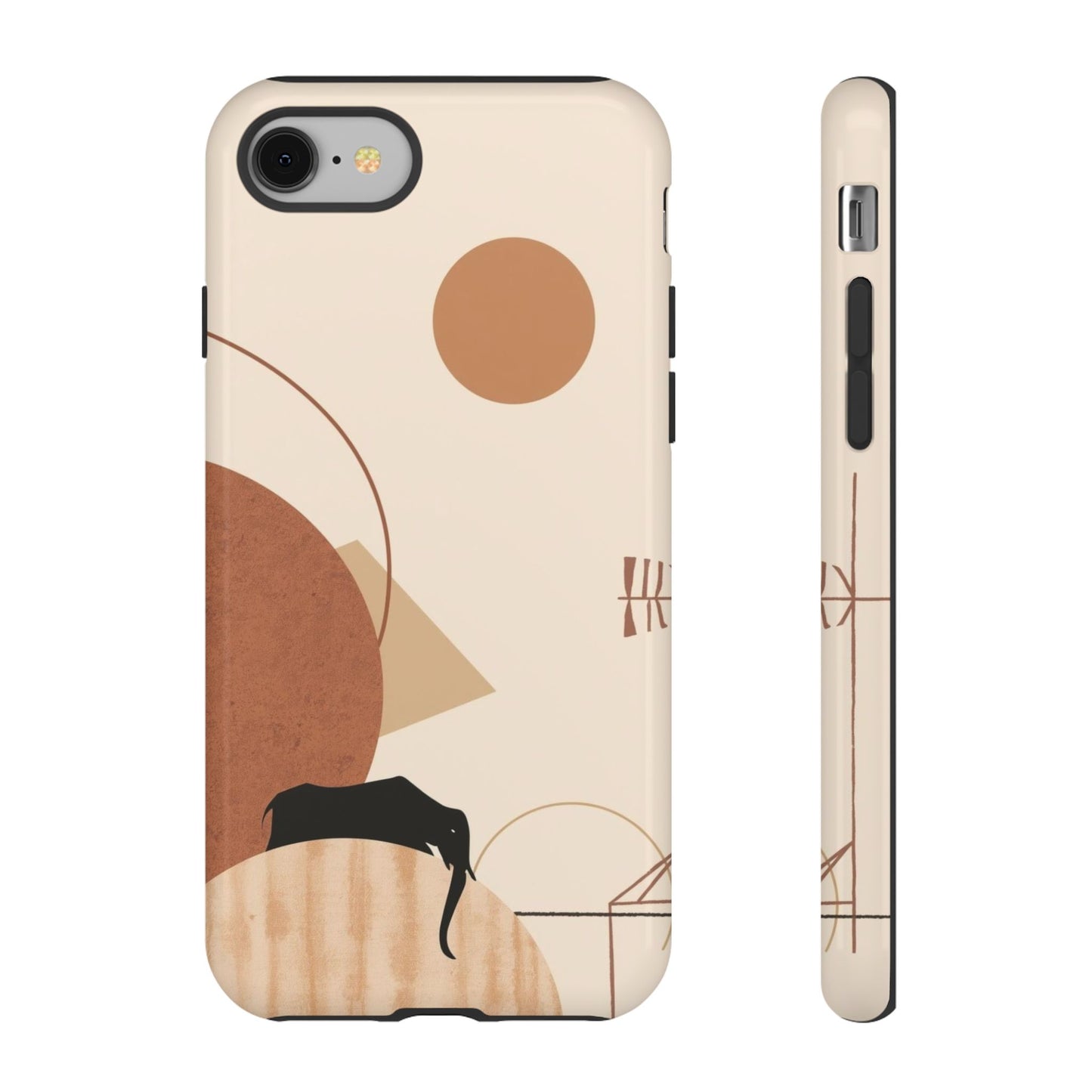 Abstract Earth Tones Phone Case — Minimal Geometric Design
