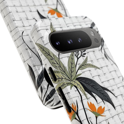 Floral Woven Tough Phone Case — Protective Botanical iPhone Cover