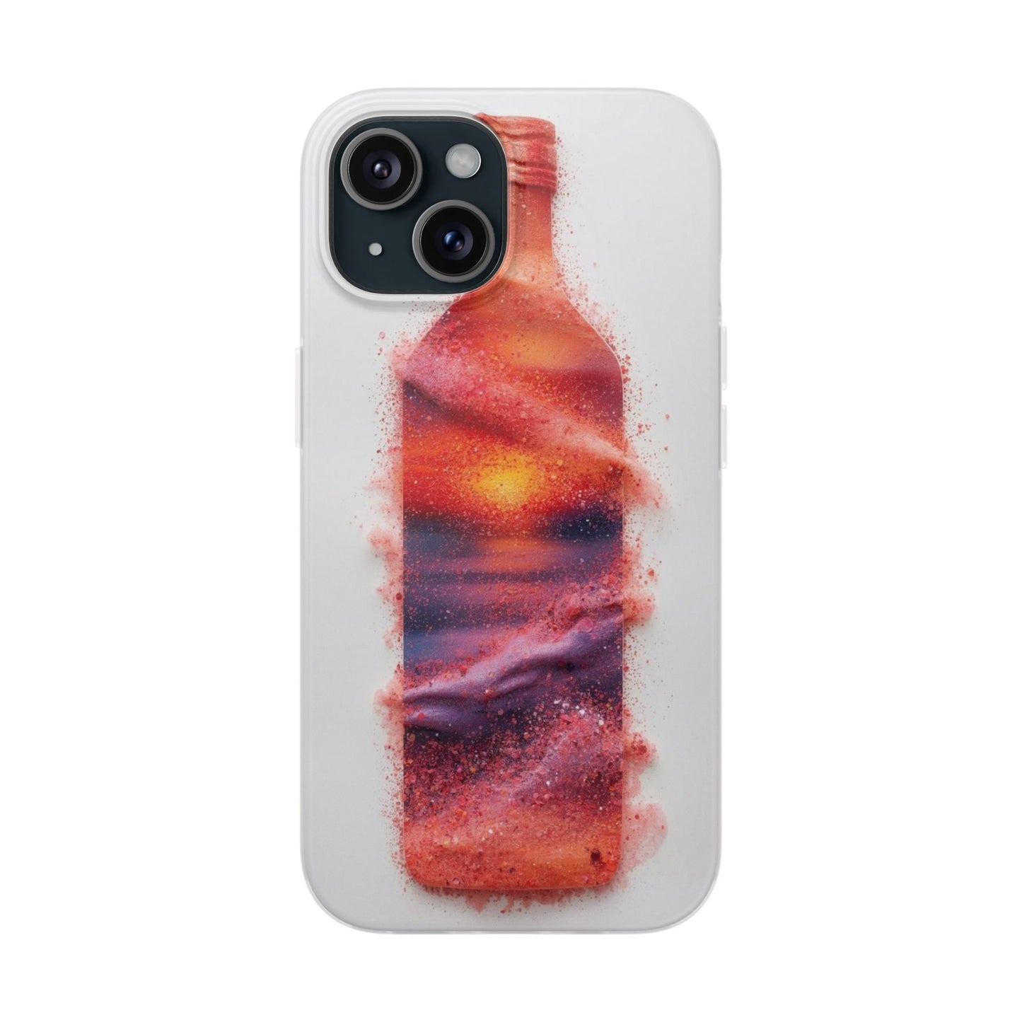 Galaxy Bottle Phone Case — Abstract Cosmic Beverage Design Flexible Case