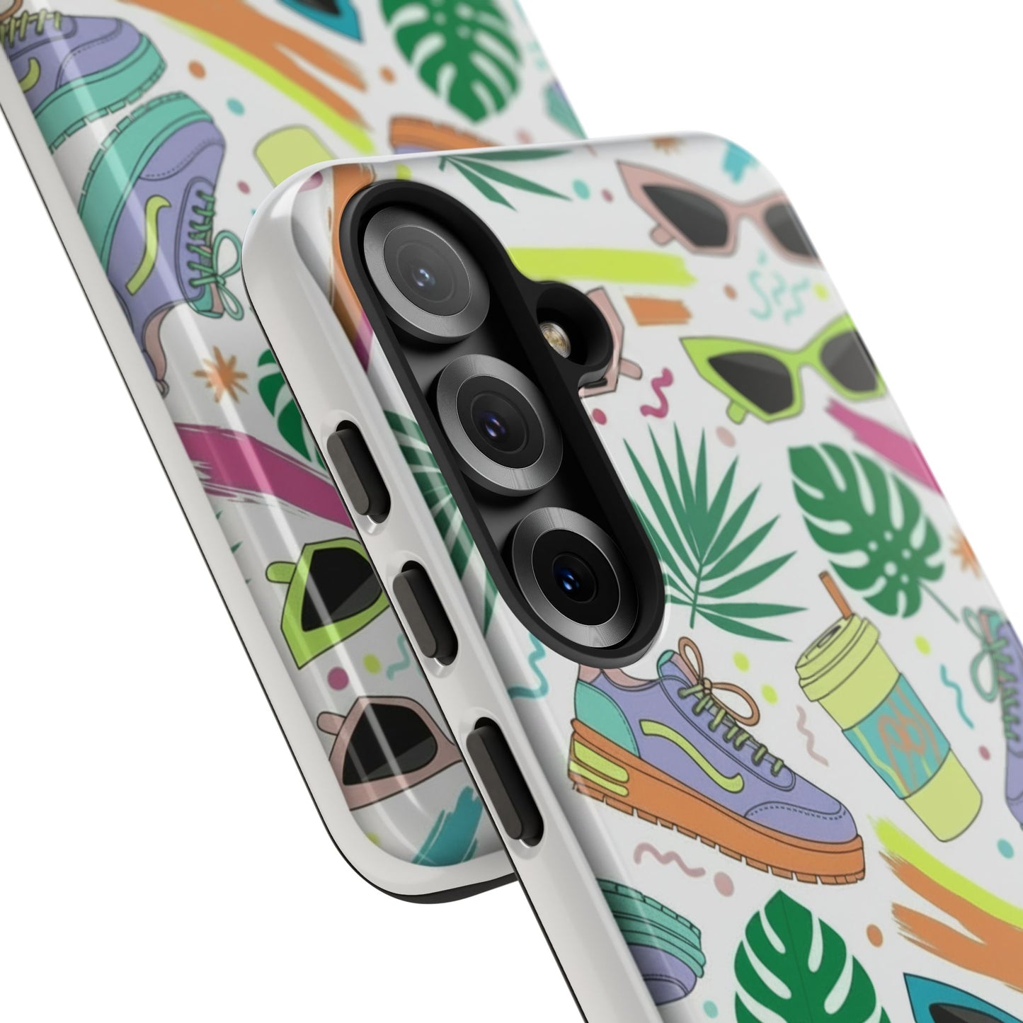 Tough Cases — Colorful Retro Sneakers & Sunglasses Phone Case