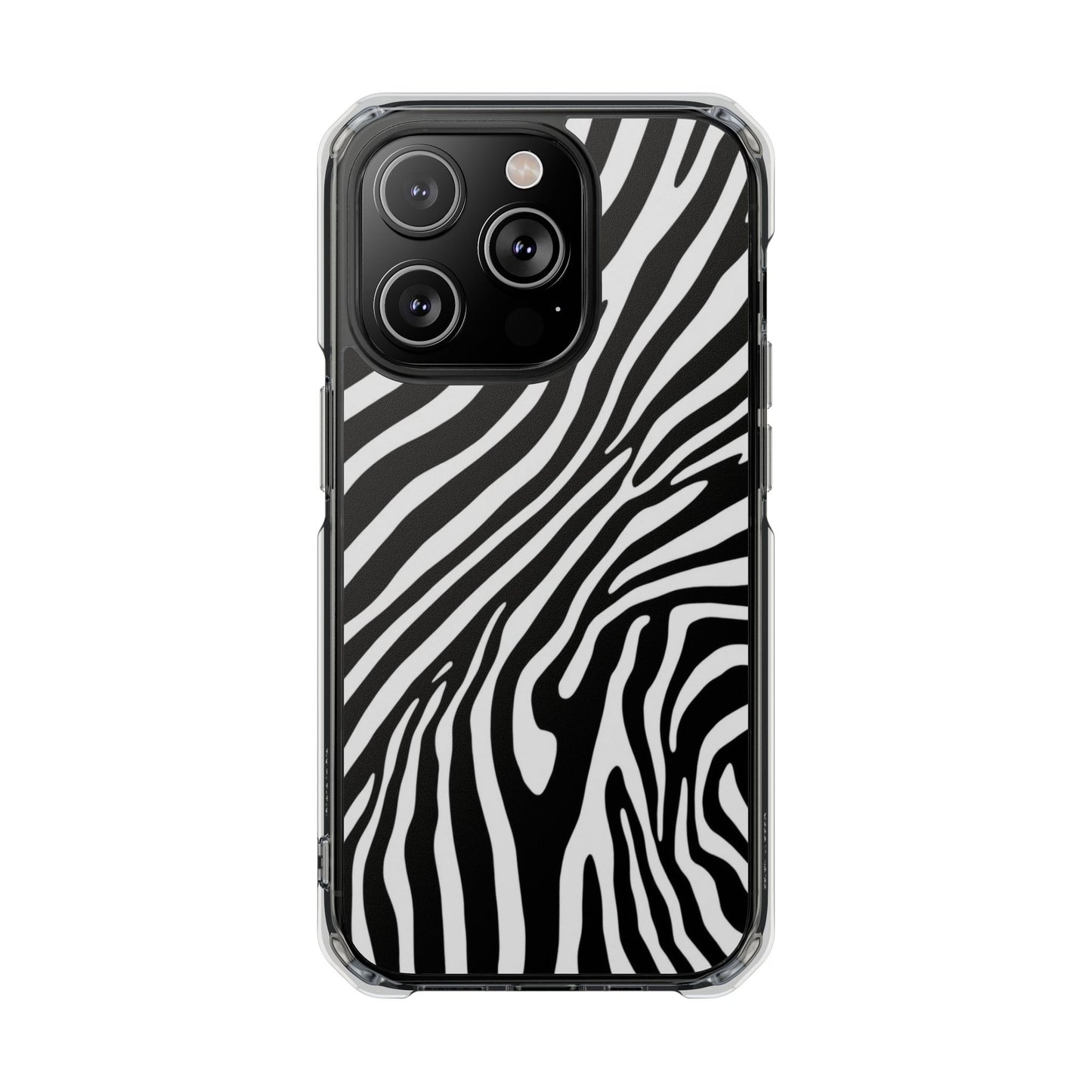 Zebra Print Clear Magnetic Phone Case — Impact-Resistant iPhone Cover