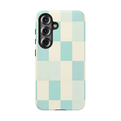 Pastel Checkerboard Tough Case – Mint & Cream Protective Phone Cover