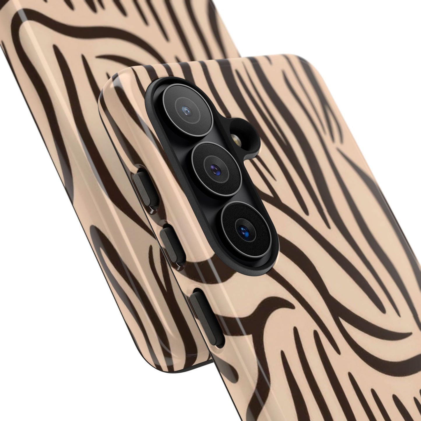 Zebra Stripe Tough Phone Case – Neutral Animal Print Protective Cover