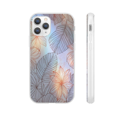 Floral Holographic Phone Case — Iridescent Leaves & Flowers Flexi Case
