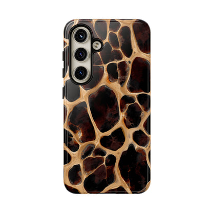 Phone Case — Brown Leather Dot Texture Rugged Protective Cover