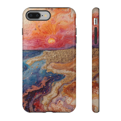 Sunset Coast Phone Case — Colorful Abstract Beach Art Tough Case
