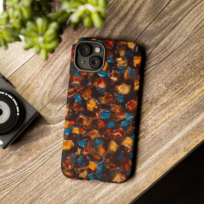 Phone Case - Amber Tortoiseshell Mosaic Protective Cover