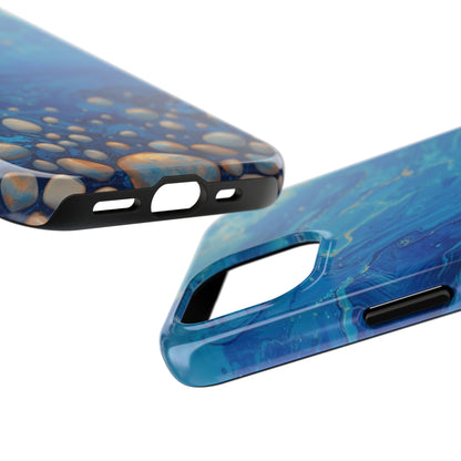 Blue Ocean Pebble Tough Phone Case — Protective Artistic Marble Design