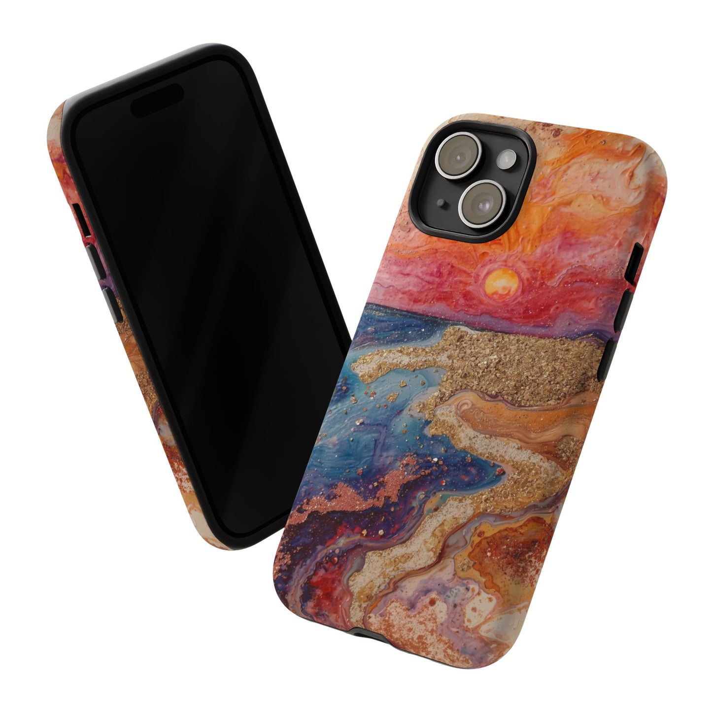 Sunset Coast Phone Case — Colorful Abstract Beach Art Tough Case