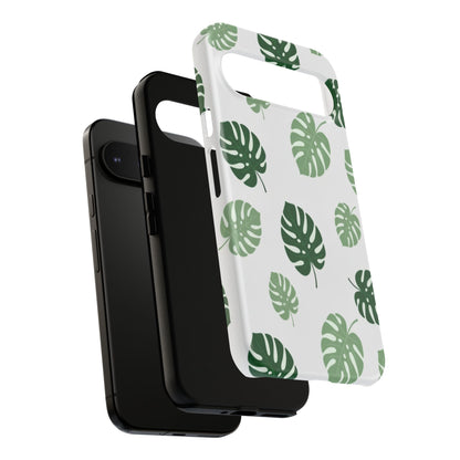 Monstera Leaf Phone Case — Tropical Green Pattern Tough Case