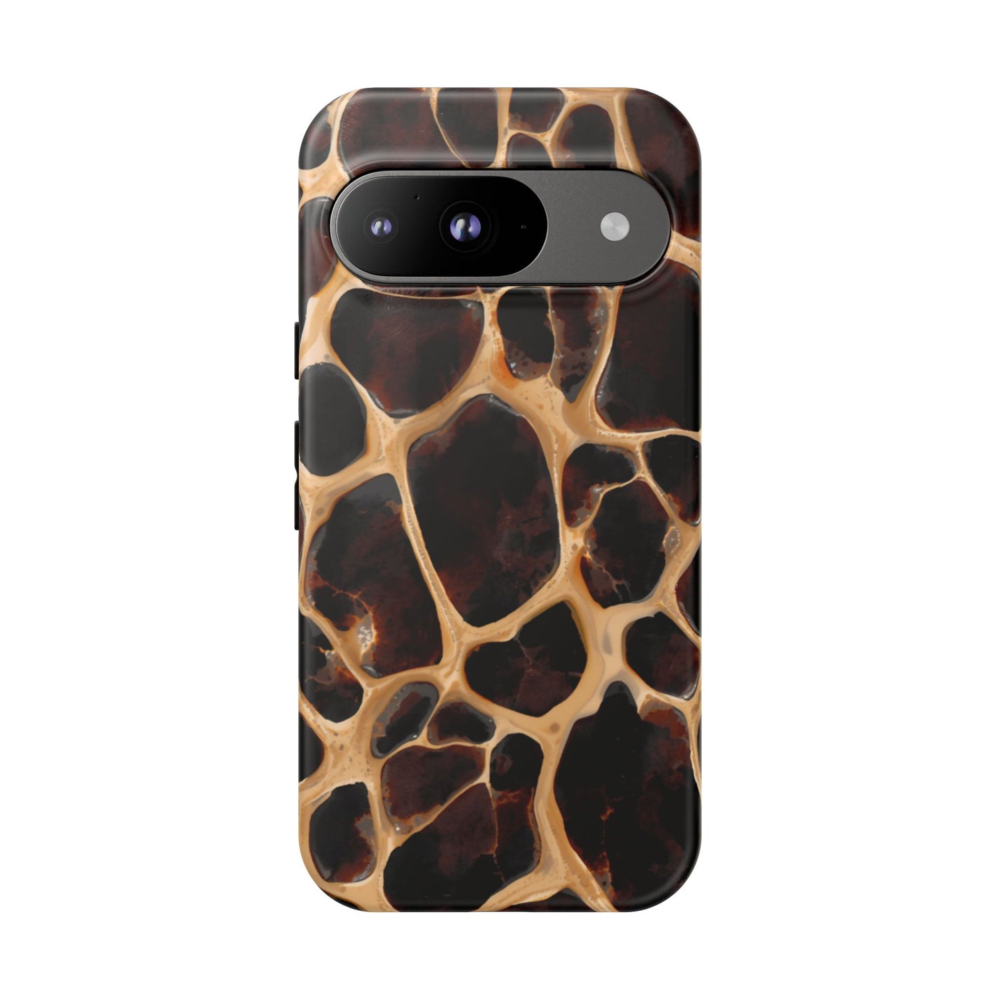Phone Case — Brown Leather Dot Texture Rugged Protective Cover