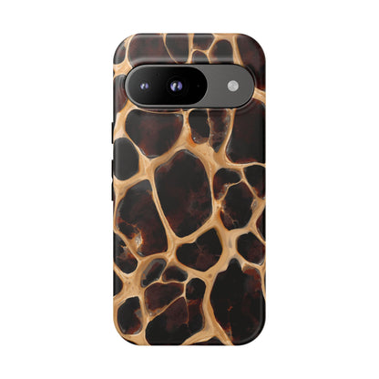 Phone Case — Brown Leather Dot Texture Rugged Protective Cover