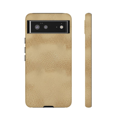 Tan Distressed Leather Texture Phone Case — Rugged Protective iPhone Cover
