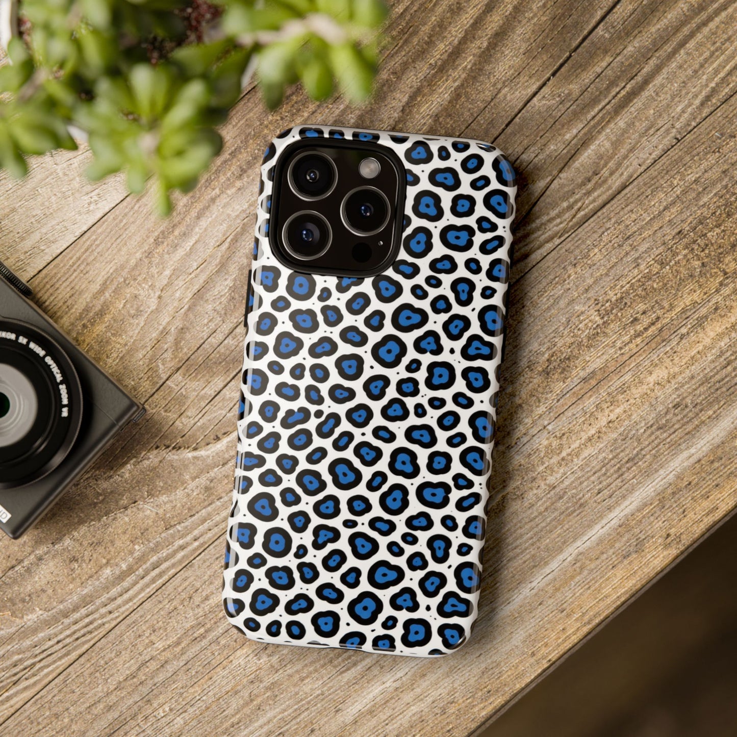 Blue Leopard Print Phone Case – Tough Protective Cover