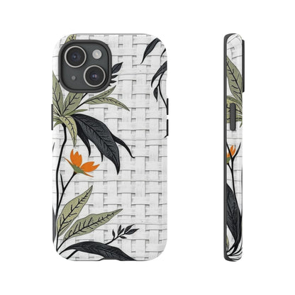 Floral Woven Tough Phone Case — Protective Botanical iPhone Cover