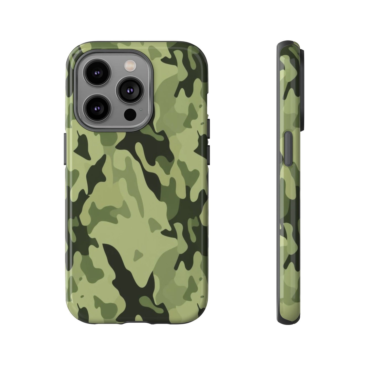 Camo Tough Phone Case — Military Green Protective iPhone Cover
