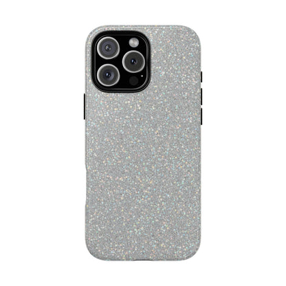 Glitter Silver Tough Phone Case — Sparkling Protective Phone Case