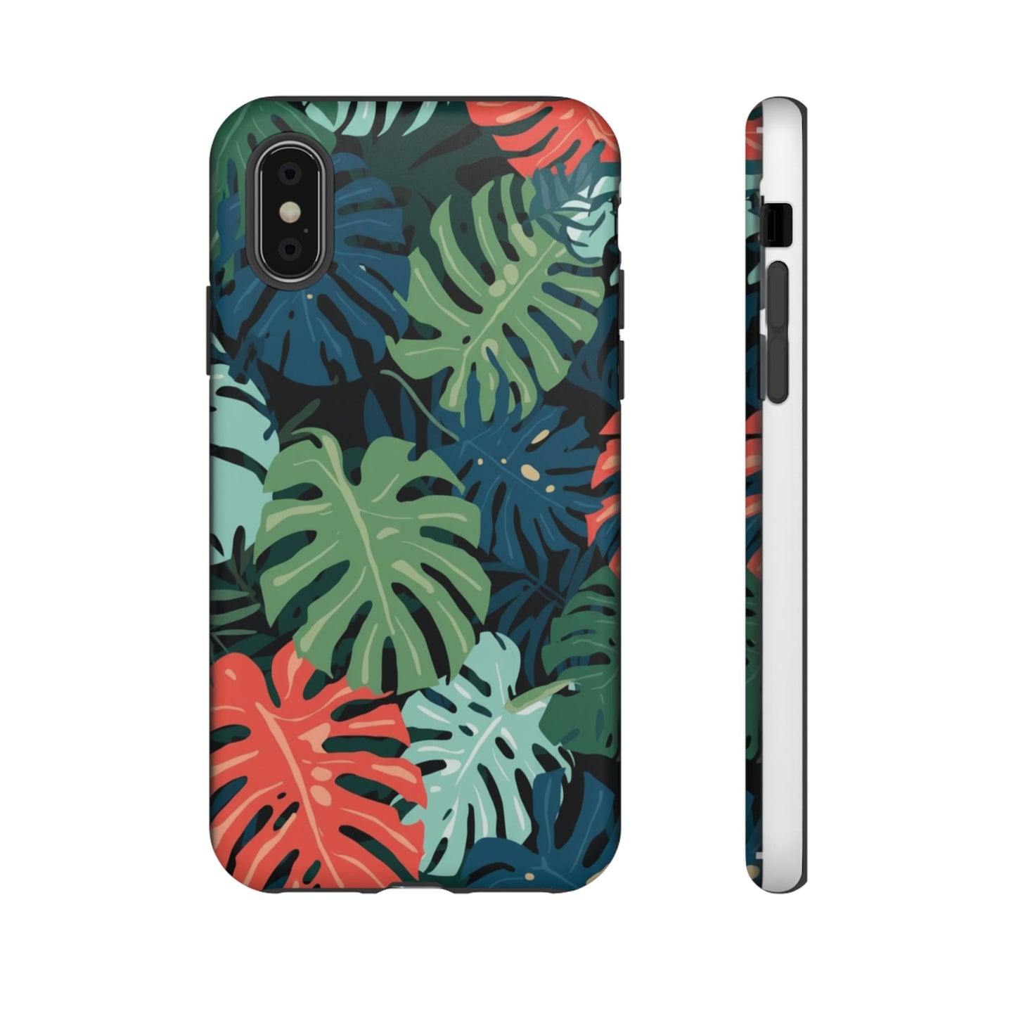 Tropical Monstera Phone Case — Colorful Leaf Protective Tough Case