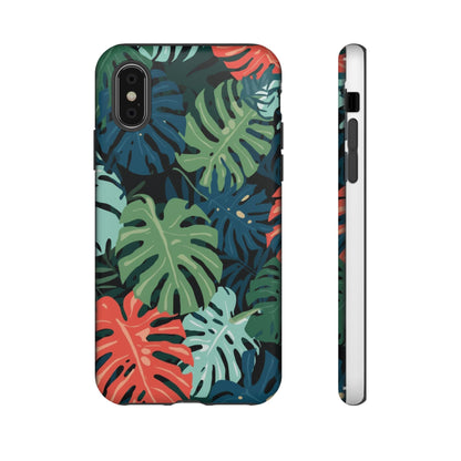 Tropical Monstera Phone Case — Colorful Leaf Protective Tough Case