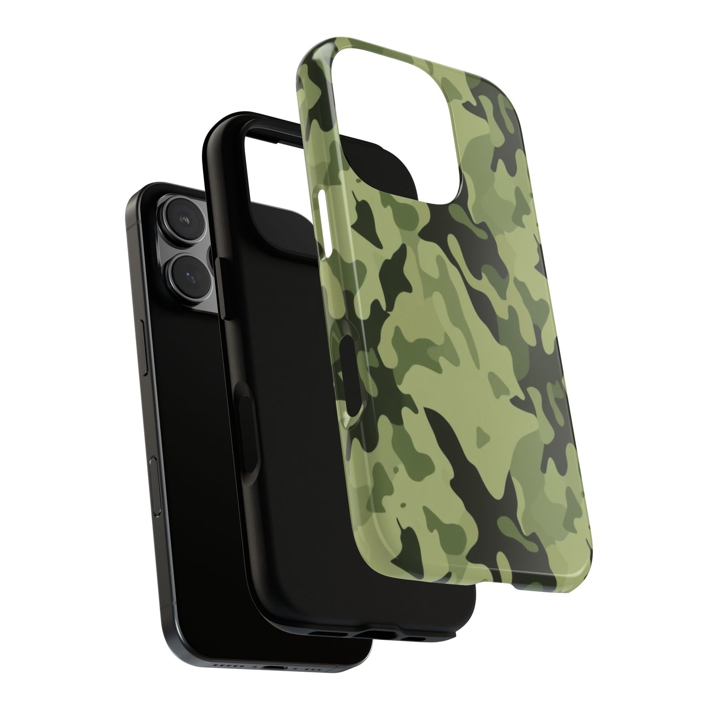 Camo Tough Phone Case — Military Green Protective iPhone Cover