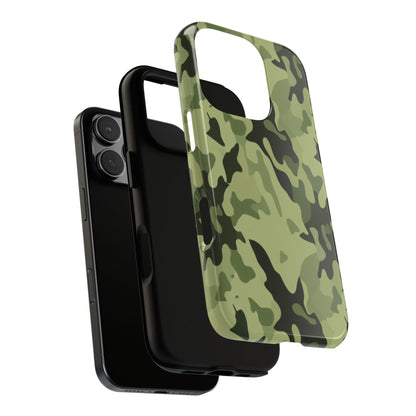 Camo Tough Phone Case — Military Green Protective iPhone Cover