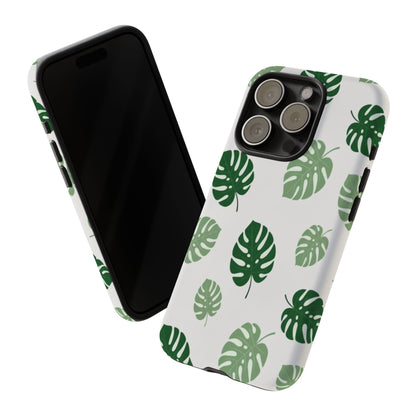 Monstera Leaf Phone Case — Tropical Green Pattern Tough Case