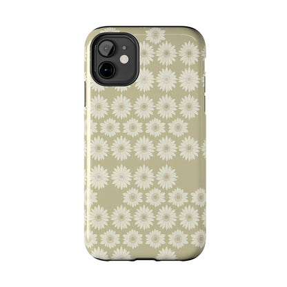 Daisy Pattern Tough Phone Case — Protective Floral iPhone Cover