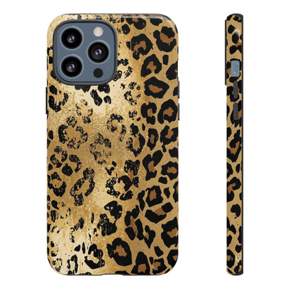 Leopard Print Tough Phone Case — Durable Protective iPhone Cover