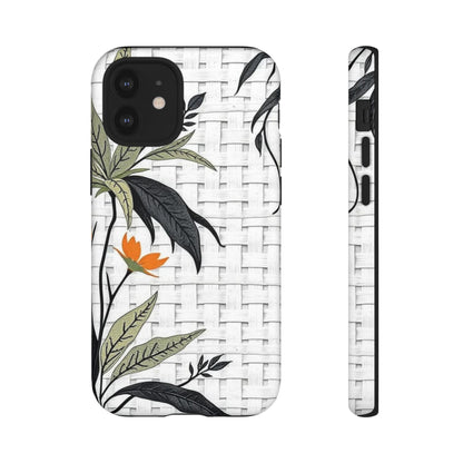 Floral Woven Tough Phone Case — Protective Botanical iPhone Cover