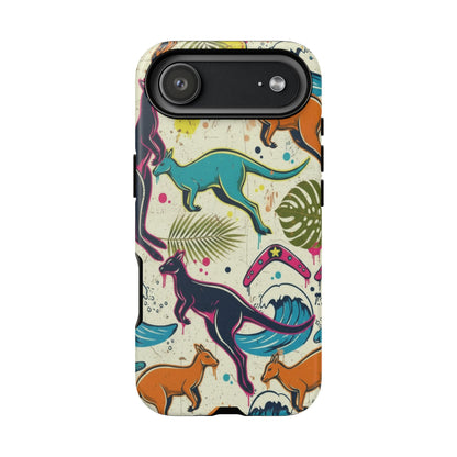 Tough Cases — Colorful Surfing Kangaroo Phone Case